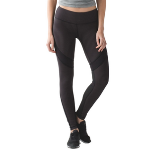 Lululemon Size 8 Leggings Pants Quiet Stripe Black White Conduit Tight 7/8 L
